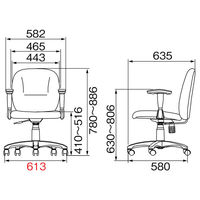 プラス NEXISチェア C01 オフィスチェア 布張り 肘無し オレンジ KC-NX61SL OR 1脚