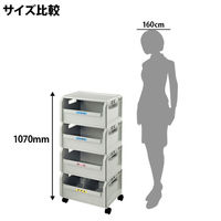 山崎産業 エコボックス４段セット SRE4NH グレー 1台 整理ボックス キャスター付き 分別 幅510×奥行370×高さ1070mm
