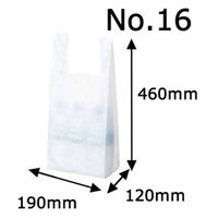 国産レジ袋　乳白　16号　1セット（12000枚：1000枚入×12箱）　福助工業  オリジナル
