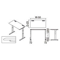 オカムラ スタンディングデスク スムースフォルムエッジI 幅1200 ライト/ホワイト 3S20AD MY32（直送品）