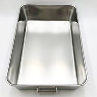 赤川器物製作所 ステンレス角型バット/手付(638×428×151mm)1枚 2枚取 33002 1個 1-4534-07（直送品）