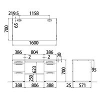オカムラ スチールOAデスク ビラージュ VILLAGE 両袖机 ホワイト 幅1600×奥行700×高さ700mm 1台