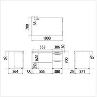 オカムラ スチールOAデスク ビラージュ VILLAGE 片袖机 ホワイト 幅1000×奥行700×高さ700mm 1台