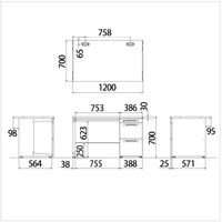 オカムラ スチールOAデスク ビラージュ VILLAGE 片袖机 ホワイト 幅1200×奥行700×高さ700mm 1台 オフィスデスク 事務机
