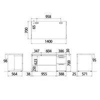 オカムラ スチールOAデスク ビラージュ VILLAGE 片袖机 ホワイト 幅1400×奥行700×高さ700mm 1台