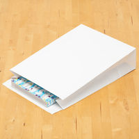 「現場のチカラ」 スーパーバッグ 宅配袋（紙製） フィルム貼り 白 大サイズ 封かんシール付 1パック（100枚入）  オリジナル