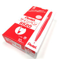 ぺんてる 水性ペン サインペン S520-BD 赤 1セット（30本:10本入×3箱）