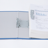 アスクル　パイプ式ファイル　A4タテ　両開き　エコノミータイプ　とじ厚60mm　背幅76mm　ブルー　青  オリジナル