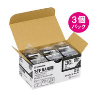 テプラ TEPRA PRO【純正】テープ しっかりはれてはがせる 幅36mm 白ラベル(黒文字) SS36KEW-AL-3P 3個