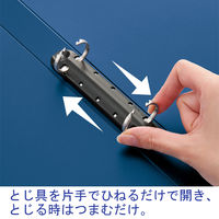 リヒトラブ アスクル 共同企画 ユーロスタイル 丸型ツイストリングファイル A4タテ 背幅27mm 30冊 クリアホワイト オリジナル