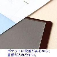プラス　スーパーエコノミークリアーファイル+　固定式40ポケット　A4タテ　ブラウン　茶色　30冊　FC-504EL