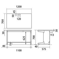 プラス 組立式スチールOAデスクシステム 平机 引出し付き ホワイト 幅1200×奥行700×高さ700mm RY-127H WH 1台（2梱包）