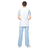 ルコックスポルティフ　ナースジャケット　レディスジャケット（スタンドカラー　ケーシー）　UQＷ１０１９　ブルー　ＬＬ（直送品）