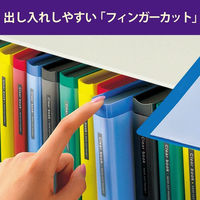 コクヨ　クリヤーブック（ウェーブカット・固定式）　A4タテ40ポケット　ダークグレー　ラ-T570DM　1箱（20冊：4冊入×5箱）