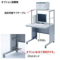 サンワサプライ SH-FDシリーズ　SOHOデスク（キャスター付） 平机 引出し無し ライトグレー 幅800×奥行700×高さ700mm 1台（直送品）