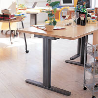 Garage（ガラージ） fantoni(ファントーニ)　ＧＴシリーズ　Ｔ字脚デスク 平机 引出し無し 木目 幅1800×奥行800mm 1台（直送品）