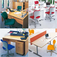 ガラージ　ＯＣシリーズ　オフィスチェア　ローバック　ウレタンキャスター　ループ肘付　ブルー　418281　1脚　（直送品）