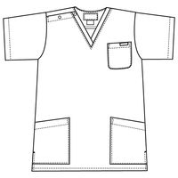 フォーク 花柄スクラブ グリーン L 7008SC-4-L 1枚　スクラブ