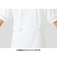 KAZEN レディスジャケット半袖 （ナースジャケット） 医療白衣 ホワイト×ホワイト L 100-20（直送品）