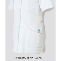 KAZEN ワンピース半袖 （ナースワンピース） 医療白衣 ホワイト×ネイビー L 020-28（直送品）