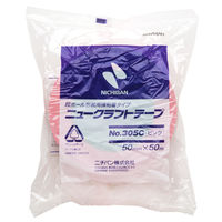 【ガムテープ】 ニュークラフトテープ No.305C ピンク 幅50mm×長さ50m ニチバン 1巻