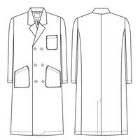 ナガイレーベン 男子ダブル診察衣 KEX-5100 1枚　白衣　ドクターコート　メンズ