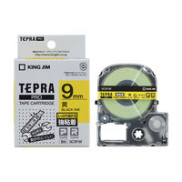 テプラ TEPRA PRO【純正】テープ 強粘着 幅9mm 黄ラベル(黒文字) SC9YW 1個 キングジム
