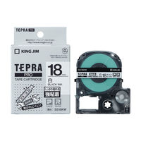 テプラ TEPRA PRO【純正】テープ 強粘着 幅18mm 白ラベル(黒文字) SS18KW 1個 キングジム（直送品）