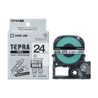 テプラ TEPRA PRO【純正】テープ 強粘着 幅24mm 白ラベル(黒文字) SS24KW 1個 キングジム（直送品）