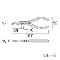 横曲りラジオペンチ 350Y-150 フジ矢（直送品）