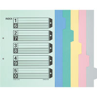 コクヨ カラー仕切カード（ファイル用） A4タテ 2穴 5山見出し 1袋（10組） シキ-60