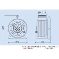 エスコ AC125V/15A/30m コードリール(防雨型/アース付) EA815FA-30 1台(1個)（直送品）