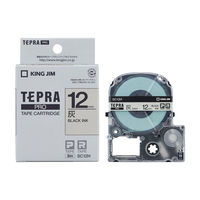 テプラ TEPRA PRO【純正】テープ スタンダード 幅12mm  灰ラベル(黒文字) SC12H 1個 キングジム