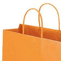 レザートーン手提袋　丸紐　マンダリン　L　1セット（50枚：10枚入×5袋）　スーパーバッグ  オリジナル