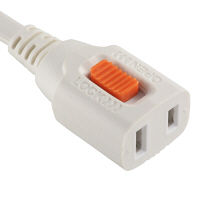 オーム電機　らく抜き＆ロック延長コード　2P式/1個口/2m/抜け止ロック(コンセント側)/楽々抜き取りレバー(プラグ側)　HS-T12FC3-W