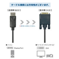 Vodaview Displayport-DVI-D変換ケーブル 1.8m Displayport[オス]-DVI-D24ピン[オス] VV-DPDV018-B