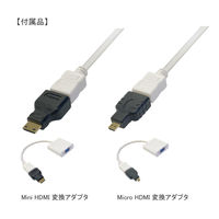Vodaview 変換アダプタセット HDMI-VGA変換+ミニ/マイクロHDMIコネクタ VV-HDAVGA-W-DO-CD 1セット