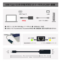Vodaview USB TypeC-LANポート変換アダプタ C[オス]-LAN（RJ-45）[メス] 　0.2m VV-USCRJ45F-B-DO