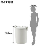 リス 丸ペール 137L ゴミ箱 ライトグレー 1個 シンプル ダストボックス  丸型ペール フタ式 日本製 直径600×高さ760mm