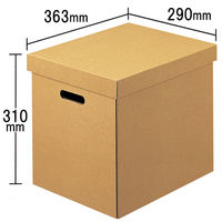 アスクル　ダンボール収納ボックス（組立式）　L　無地　1セット（3個）　段ボール  オリジナル