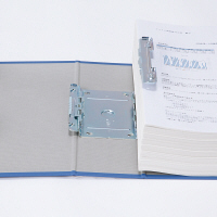 アスクル　パイプ式ファイル　A4タテ　両開き　とじ厚80mm　背幅96mm　10冊　ベーシックカラースーパー　ブルー　青  オリジナル