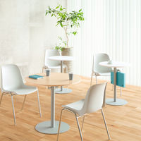 アール・エフ・ヤマカワ ラウンドリフレッシュテーブル 天板：ホワイト 脚：グレー 直径600×高さ700mm 1台