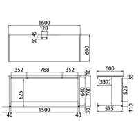 プラス スチールOAデスク フラットライン 平机 引出し付き 天板：ホワイト/脚：ホワイト 幅1600×奥行600×高さ700mm 1台