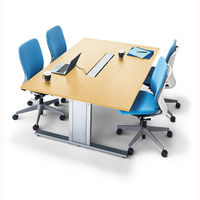 【組立設置込】サンテック クリエイティブワークテーブル ダークブラウン（耐指紋・抗菌） 幅1800×奥行1200×高さ700mm 1台（3梱包）