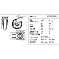 エスコ 250mm キャスター(自在金具・ナイロン車輪) EA986HP-250 1個（直送品）
