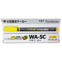 トンボ鉛筆【蛍コート80】蛍光マーカー/蛍光ペン　シングルタイプ　黄色きいろ　1箱（10本入）