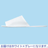 スマイル 使いきり不織布スリッパ（使い捨て不織布スリッパ） 約24～27cm ホワイト×グレー 1セット（10足入）