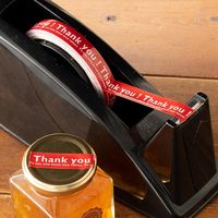 ヘッズ 店舗用テープ Thank you！ 赤 1セット（10巻：1巻×10）