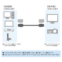 Vodaview HDMIケーブル スリムタイプ（直径4.5mm） 1m HDMI[オス]-HDMI[オス] ブラック VV-HDMI010AA-S-B 1本