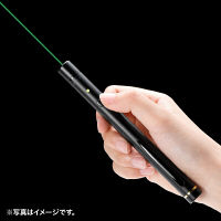 サンワサプライ レーザーポインター LP-GL1011BK 緑色レーザー ペン型 単4乾電池×2 連続使用20時間 照射サイズ可変